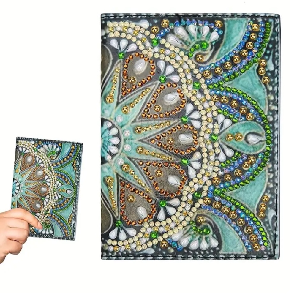 Diamond Art DIY Passport Cover Green